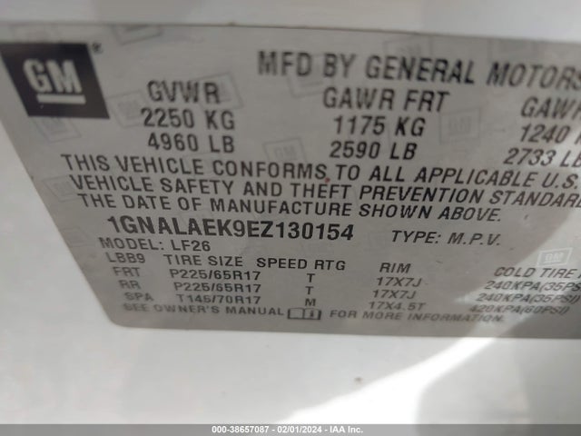 Chevrolet EQUINOX LS 2014 1GNALAEK9EZ130154 Image 9