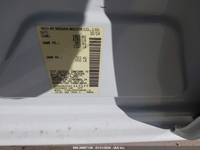 Nissan Leaf Sl 2015 1N4AZ0CP5FC317577 Image 9