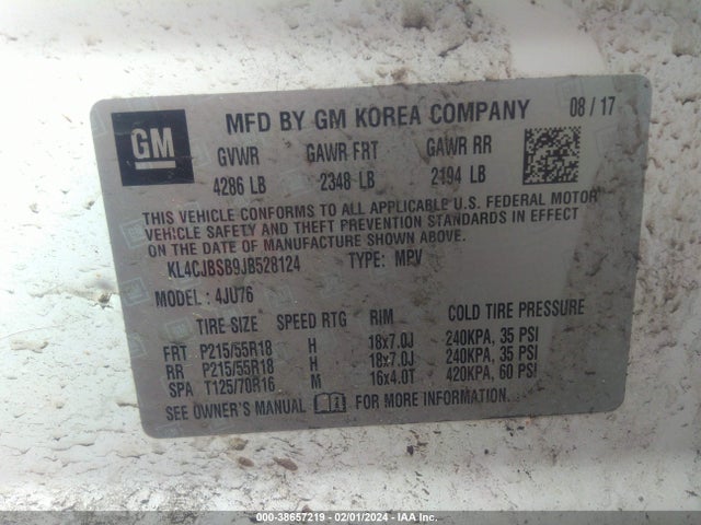 Buick Encore Preferred Ii 2018 KL4CJBSB9JB528124 Image 9