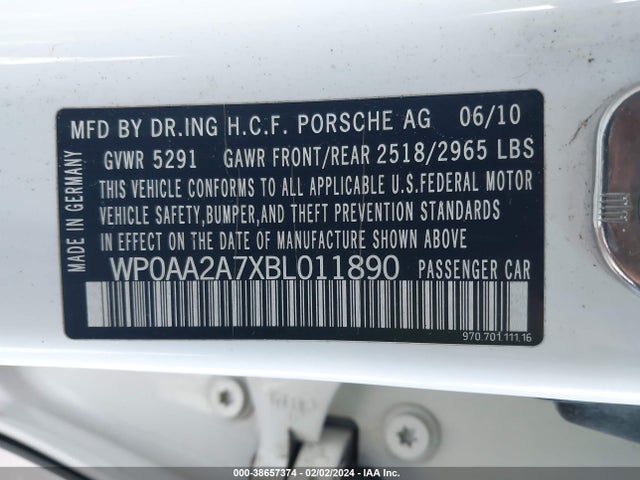 2011 PORSCHE PANAMERA WP0AA2A7XBL011890 Photo 8