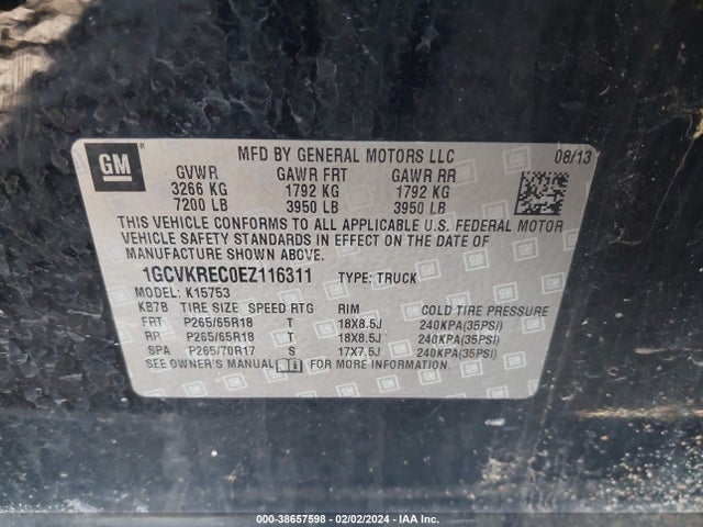 Chevrolet Silverado 1500 2lt 2014 1GCVKREC0EZ116311 Image 9