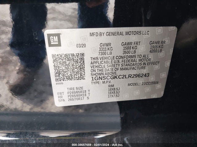 Chevrolet Suburban 2wd Ls 2020 1GNSCGKC2LR296243 Image 9