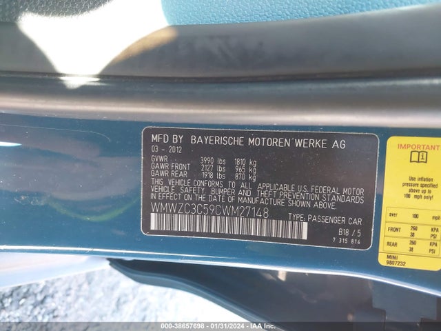 2012 MINI COOPER S COUNTRYMAN WMWZC3C59CWM27148 Photo 8