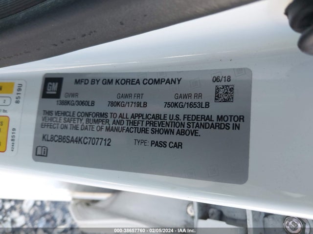 Chevrolet Spark Ls Cvt 2019 KL8CB6SA4KC707712 Image 9
