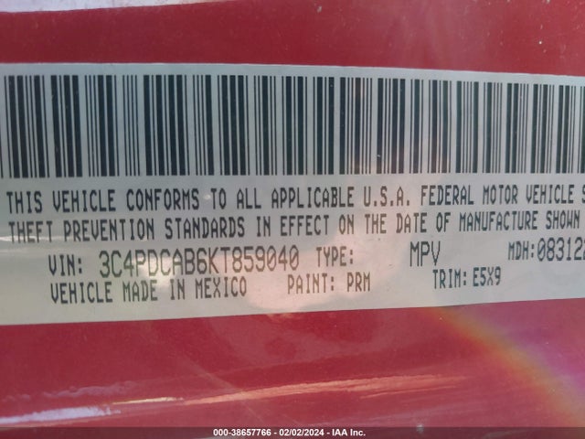 Dodge Journey Se Value Package 2019 3C4PDCAB6KT859040 Image 9