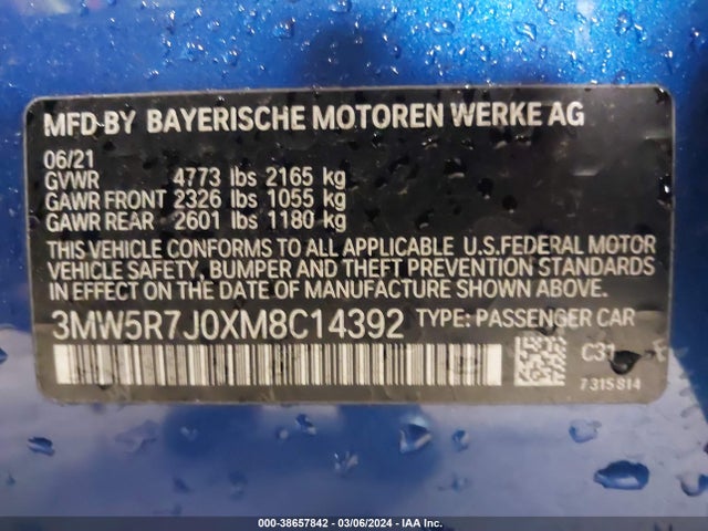 BMW 330i Xdrive 2021 3MW5R7J0XM8C14392 Image 9