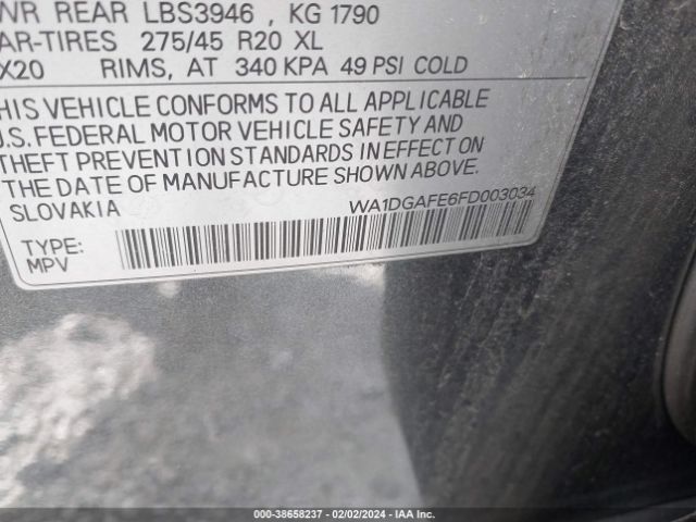 WA1DGAFE6FD003034 Audi Q7 3.0t S Line Prestige
