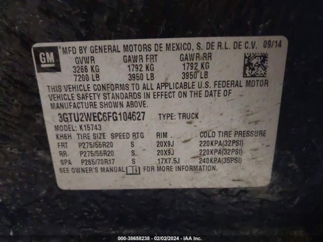 3GTU2WEC6FG104627 GMC Sierra 1500 Denali