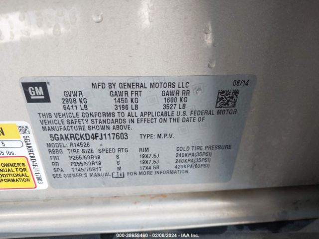 5GAKRCKD4FJ117603 Buick Enclave Premium