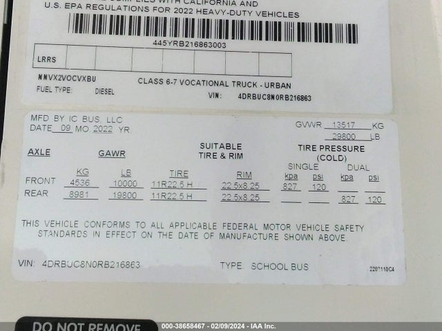 2024 IC CORPORATION 3000 4DRBUC8N0RB216863 Photo 8