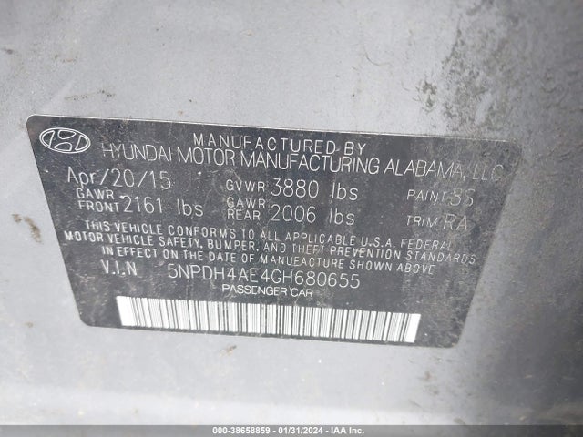 Hyundai ELANTRA SE 2016 5NPDH4AE4GH680655 Image 9