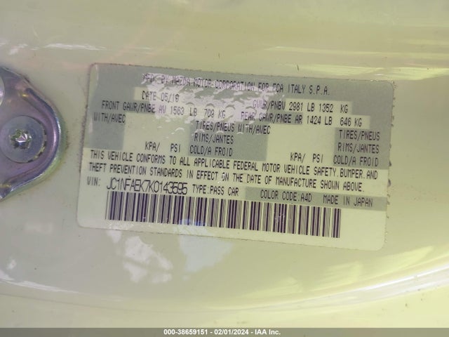 2019 FIAT 124 SPIDER JC1NFAEK7K0143595 Photo 8