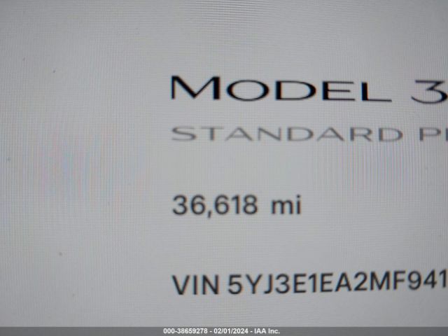 5YJ3E1EA2MF941284 Tesla Model 3 Standard Range Plus Rear-wheel Drive