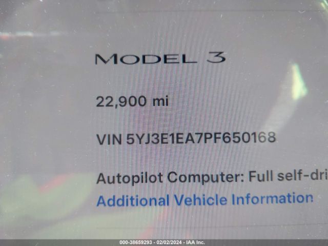 5YJ3E1EA7PF650168 Tesla Model 3 Rear-wheel Drive