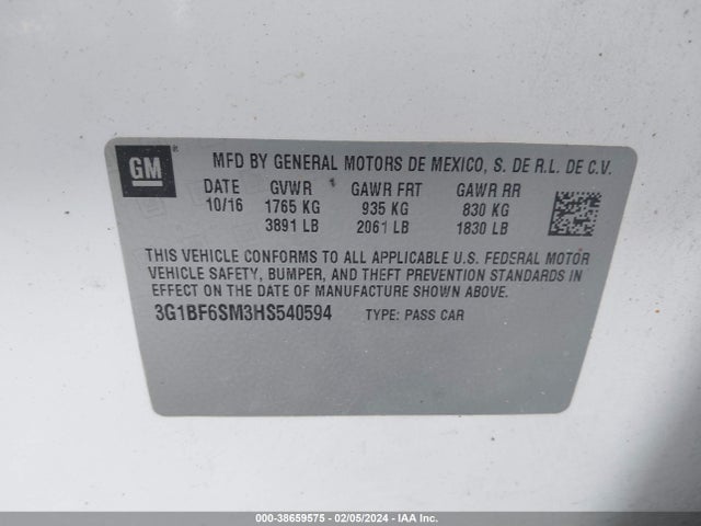 Chevrolet Cruze Premier Auto 2017 3G1BF6SM3HS540594 Image 9