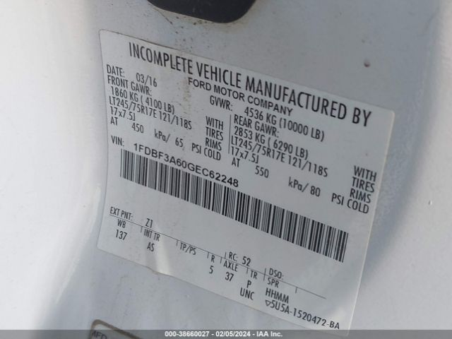 1FDBF3A60GEC62248 Ford F-350 Xl