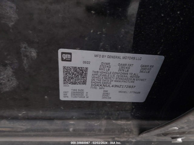 GMC Acadia Awd Slt 2022 1GKKNUL43NZ172837 Image 9