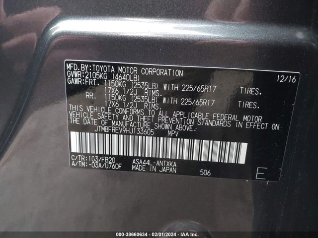 Toyota RAV4 LE 2017 JTMBFREV9HJ133605 Image 9