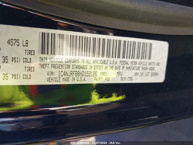 1C4NJRFB8HD159126 Jeep Patriot Latitude 4x4