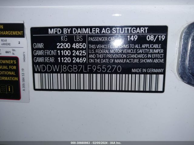 WDDWJ8GB7LF955270 Mercedes-Benz Amg C 63