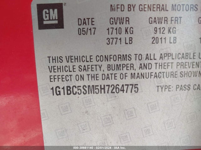 Chevrolet Cruze Ls Auto 2017 1G1BC5SM5H7264775 Image 9