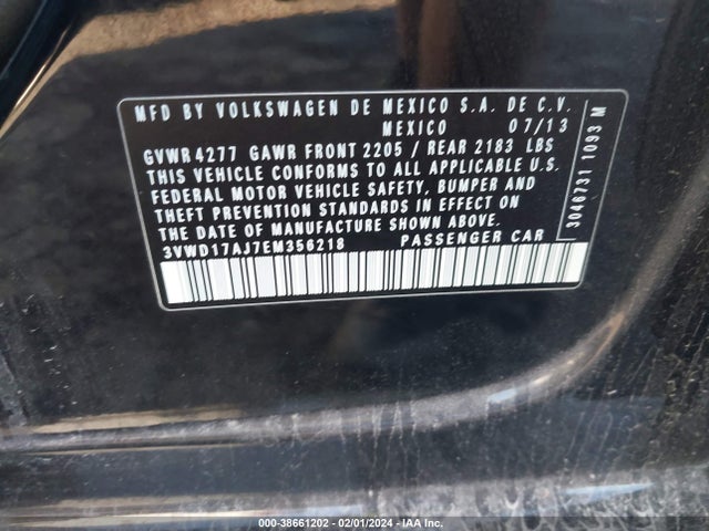 3VWD17AJ7EM356218 Volkswagen Jetta 1.8t Se