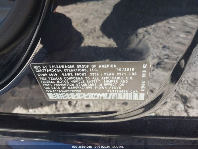 2017 VOLKSWAGEN PASSAT 1VWCT7A34HC025786 Photo 8