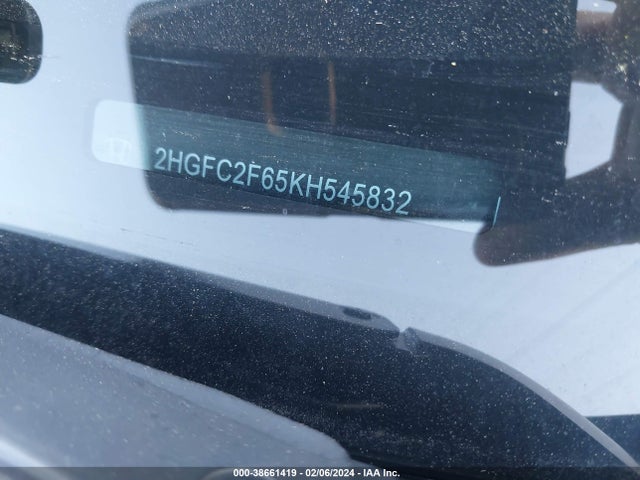 Honda Civic Lx 2019 2HGFC2F65KH545832 Image 9