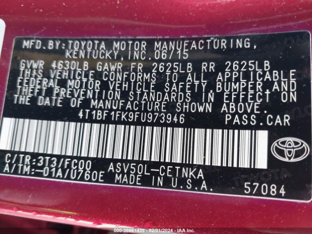4T1BF1FK9FU973946 Toyota CAMRY LE