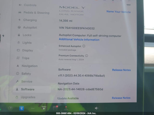 7SAYGDEE5PA143032 Tesla Model Y Awd/long Range Dual Motor All-wheel Drive