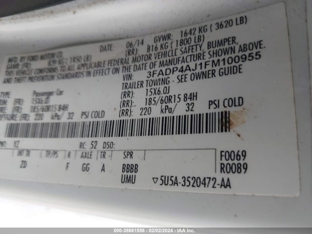 Ford FIESTA S 2015 3FADP4AJ1FM100955 Image 9