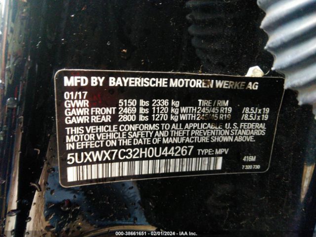 5UXWX7C32H0U44267 BMW X3 Xdrive35i