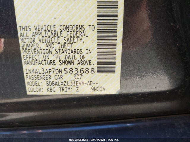 2013 NISSAN ALTIMA 2.5 SL VIN: 1N4AL3AP7DN583688