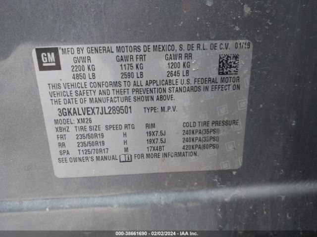3GKALVEX7JL289501 GMC Terrain Slt
