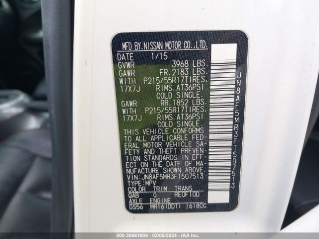 JN8AF5MR3FT507513 Nissan Juke Sl