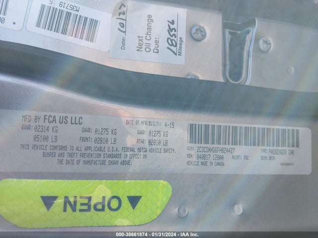 Dodge Charger Sxt 2015 2C3CDXHG6FH824427 Image 9