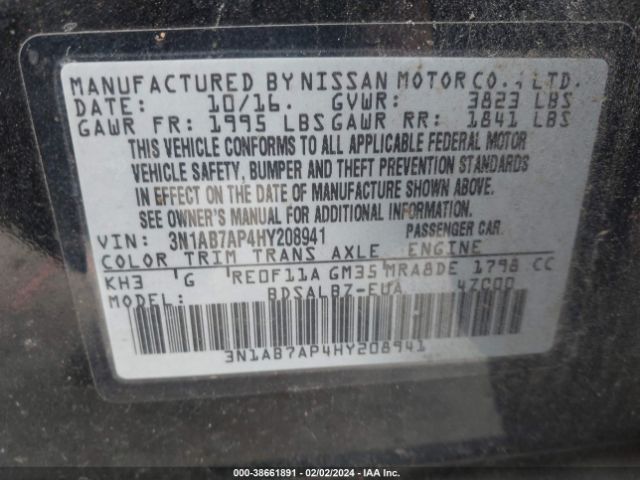 3N1AB7AP4HY208941 Nissan SENTRA S