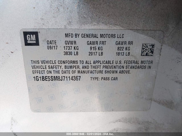 Chevrolet Cruze Lt Auto 2018 1G1BE5SM8J7114367 Image 9