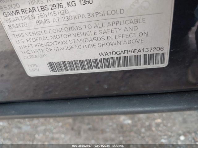 WA1DGAFP6FA137206 Audi Q5 3.0t Premium Plus