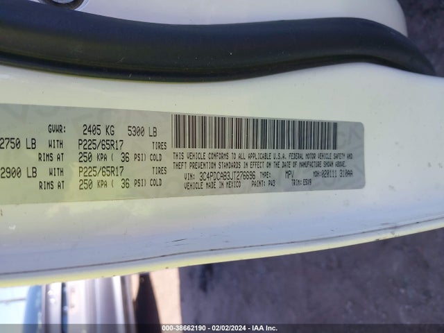 Dodge JOURNEY SE 2018 3C4PDCAB3JT276696 Image 9