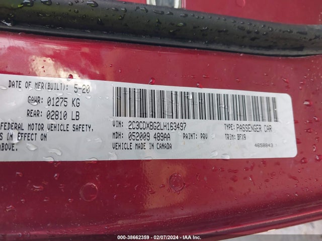Dodge Charger Sxt Rwd 2020 2C3CDXBG2LH163497 Image 9