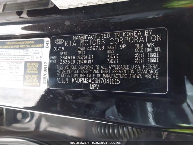 KIA Sportage Lx 2017 KNDPM3AC9H7041615 Image 9