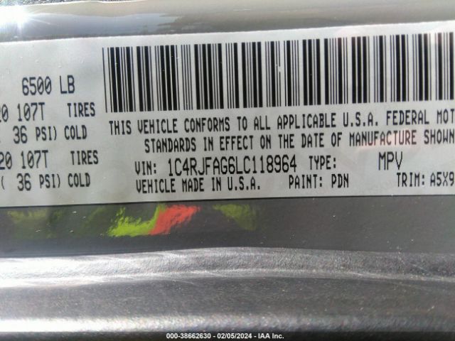 1C4RJFAG6LC118964 Jeep Grand Cherokee Upland 4x4