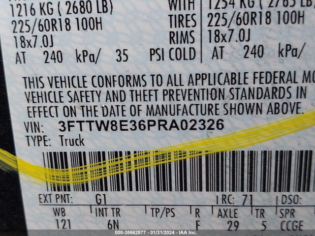 Ford Maverick Lariat 2023 3FTTW8E36PRA02326 Image 9