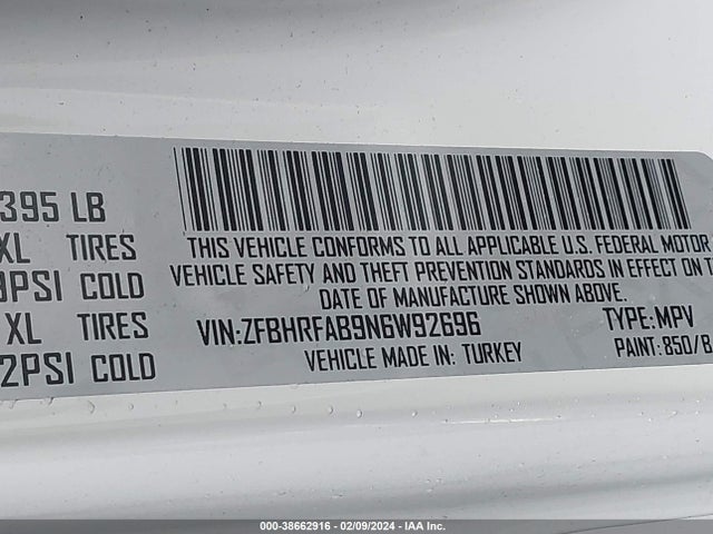 ZFBHRFAB9N6W92696 RAM Promaster City Cargo Van