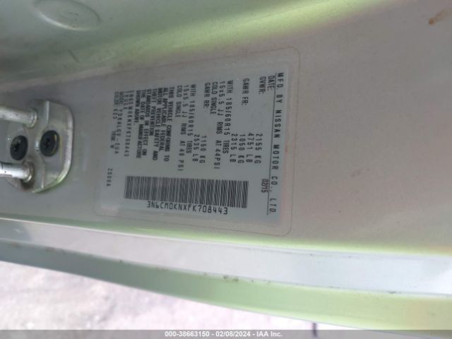 Nissan Nv200 S/sv 2015 3N6CM0KNXFK708443 Image 9