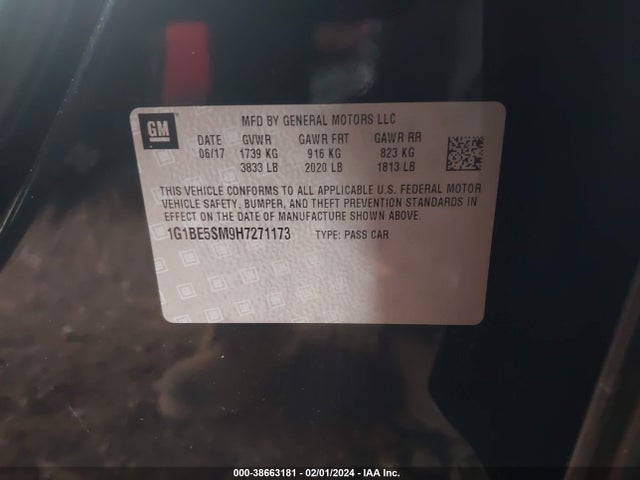 Chevrolet Cruze Lt Auto 2017 1G1BE5SM9H7271173 Image 9