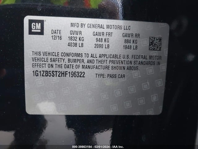 Chevrolet MALIBU LS 2017 1G1ZB5ST2HF196322 Image 9