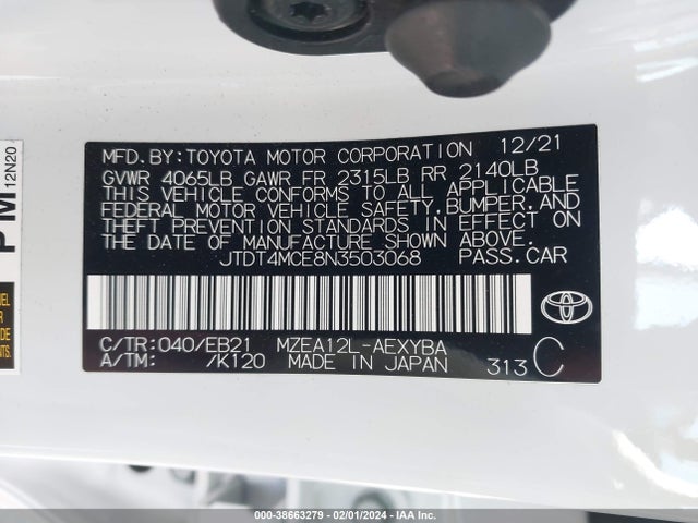 Toyota Corolla Xse 2022 JTDT4MCE8N3503068 Image 9