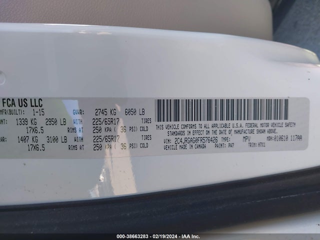 RAM Cargo Tradesman 2015 2C4JRGAG0FR576426 Image 9